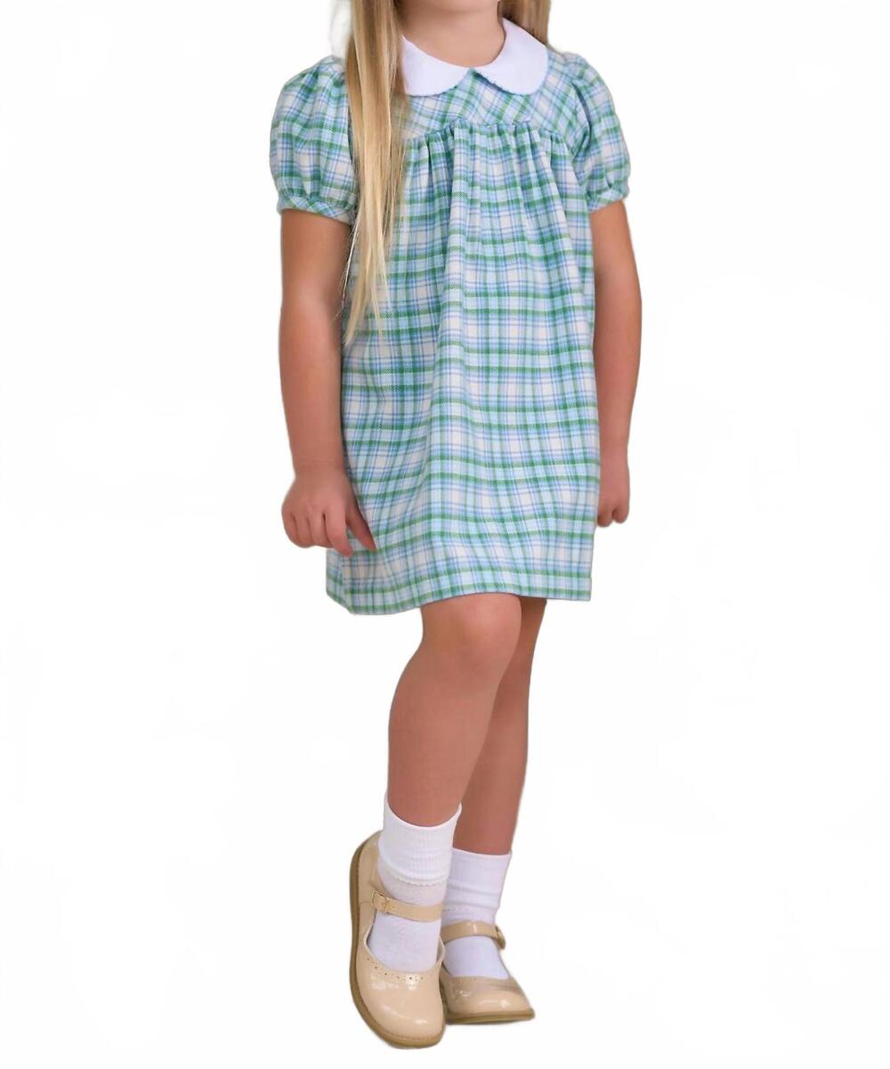 NEW THE BEAUFORT BONNET COMPANY eastpoint plaid adaire dress in teal